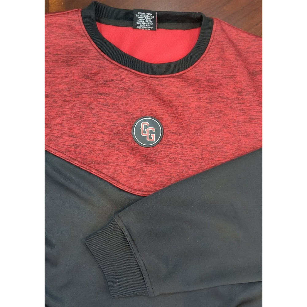 Gorilla Gainz Two Tone Sweatshirt MEN XL Preformance Wear Red Black Long Sleeve